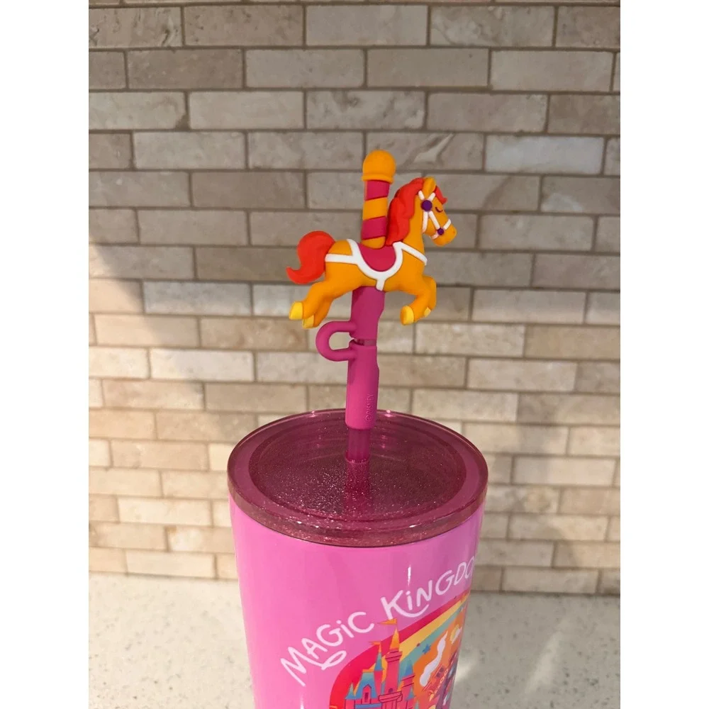 2026 Disney Starbucks Magic Kingdom Mickey Carousel Horse Tumbler Topper New